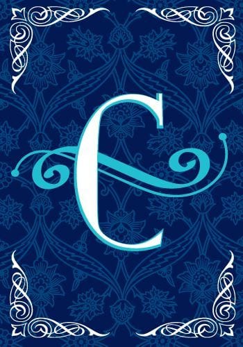 Blue Teal Monogram-C Flag | Personalized, Clearance, Cool, Flags