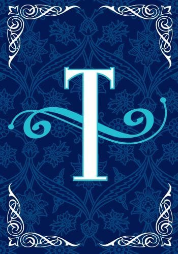Blue Teal Monogram-T Flag | Personalized, Clearance, Cool, Flags