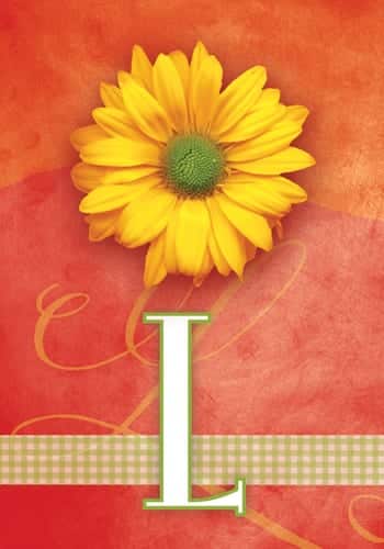 Yellow Daisy Monogram-L Flag | Personalized, Clearance, Flags