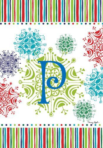 Snowflake Monogram-P Flag | Personalized, Clearance, Flags