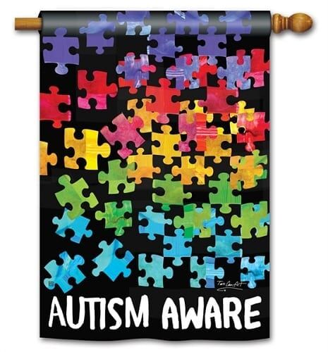Autism Awareness House Flag | Two Sided, Outdoor, House, Flags