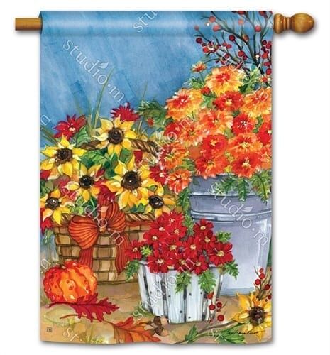 Mums the Word House Flag | Fall, Floral, Outdoor, House, Flags