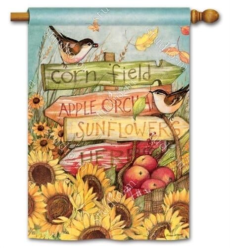 Signs of Fall House Flag | Fall, Floral, Bird, Outdoor, House, Flags