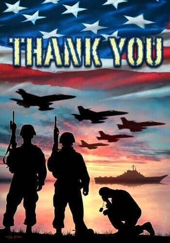 Thank You Troops Flag | Patriotic, Decorative, Two Sided, Flags