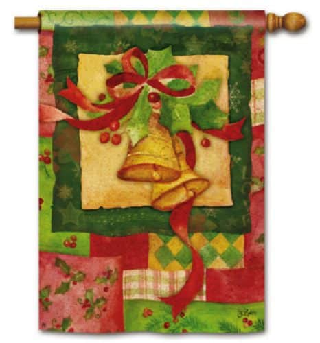 Patchwork Bells House Flag | Christmas, Outdoor, House, Flags