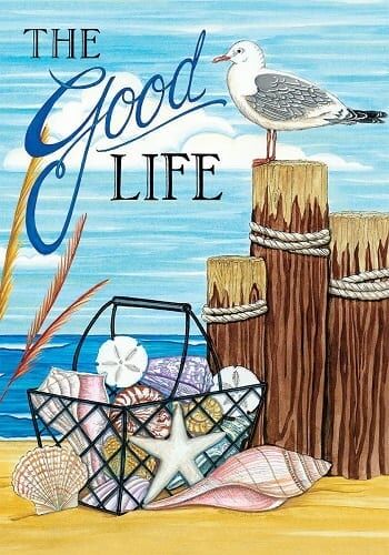 The Good Life Flag | Nautical, Bird, Inspirational, Lawn, Cool, Flags