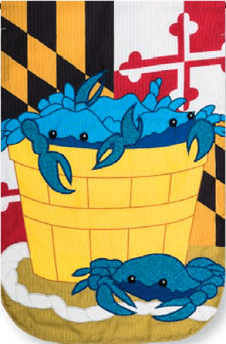 Crab Basket Applique Flag | Applique, Summer, Cool, Garden, Flag