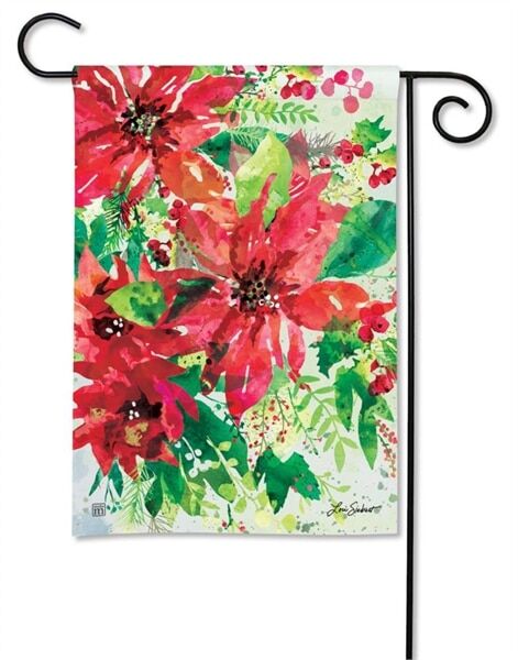 Watercolor Poinsettia Garden Flag | Winter, Floral, Garden, Flags