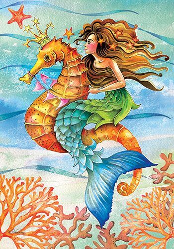Mermaid Seahorse Flag | Beach, Summer, Decorative, Lawn, Flags