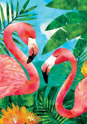 Flamingos Flag | Summer, Cool, Bird, Yard, Lawn, Decorative, Flag