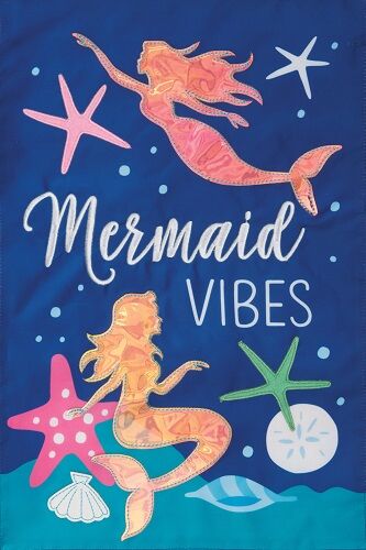 Mermaid Vibes Flag | Applique, Summer, Nautical, Garden, Flags