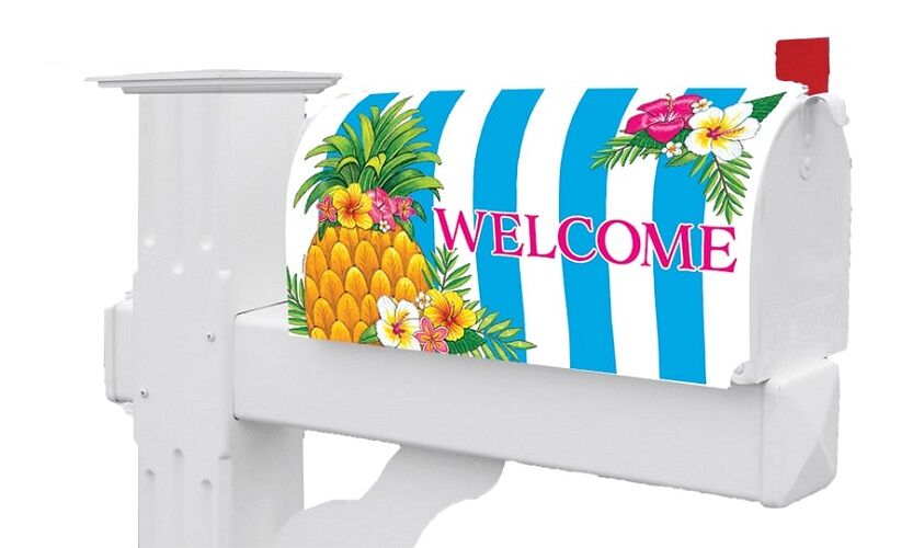 Pineapple Stripes Mailbox Cover | Mailbox Covers | Mailbox Wraps
