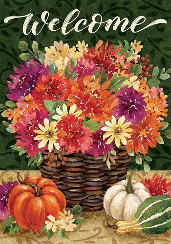 Mums Basket Flag | Fall Flag | Two Sided Flags | Floral Flags