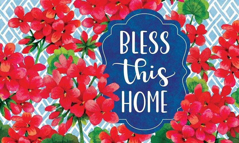 Blessed Geraniums Doormat | Decorative Doormats | MatMates