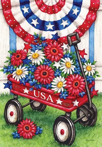 Patriotic Wagon Flag | Patriotic Flags | 4th of July Flags | Cool Flag