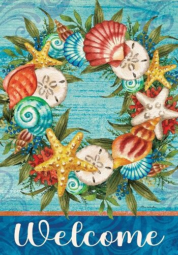 Sea Star Wreath Flag | Summer Flags | Two Sided Flag | Cool Flag