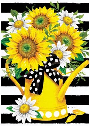 Sunflower Watering Can Flag | Spring Flags | Decorative Flags