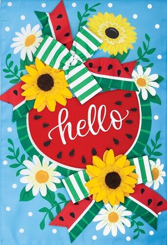 Watermelon Daisies Flag | Applique Flags | Cool Flag | Garden Flag