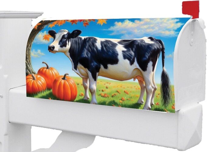 Cow & Pumpkins Mailbox Cover | Mailbox Cover | MailWraps