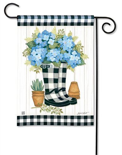 Black & White Wellies Garden Flag | Floral, Spring, Garden, Flags