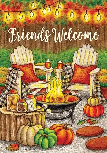 Fall Fire Pit Flag | Fall Flags | Two Sided Flags | Welcome Flags