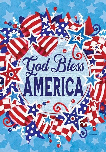 God Bless Wreath Flag | Patriotic Flag | 4th of July Flag | Cool Flag