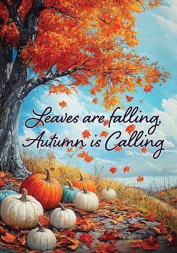 Maple Tree Pumpkins Flag | Fall Flag | Double Flag | Welcome Flag