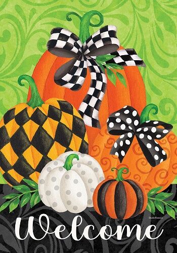 Whimsy Pumpkins Flag | Fall Flag | Two Sided Flag | Welcome Flag