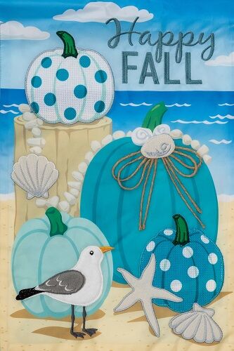 Coastal Fall Flag | Applique Flags | Fall Flags | Garden Flags