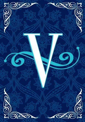 Blue Teal Monogram-V Flag | Personalized, Clearance, Cool, Flags