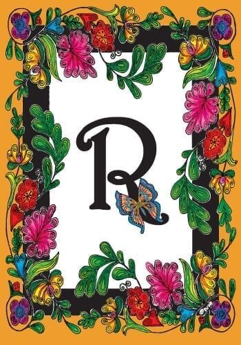 Butterfly Monogram-R Flag | Spring, Personalized, Clearance, Flag