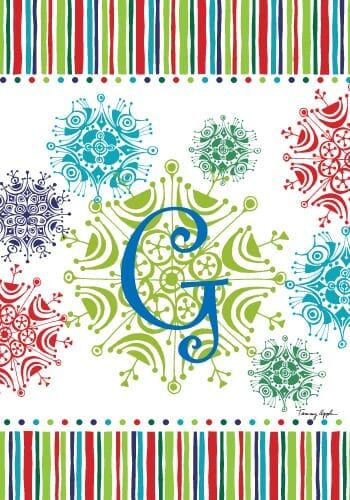Snowflake Monogram-G Flag | Personalized, Clearance, Flags