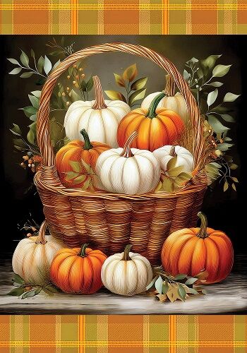 Pumpkin Basket Flag | Fall Flags | Cool Flags | Garden Flags