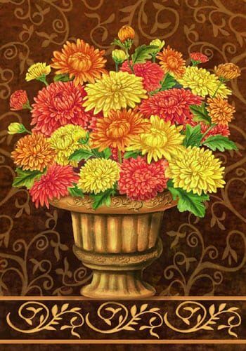 Mums Bouquet Flag | Fall, Floral, Decorative, House, Lawn, Flags