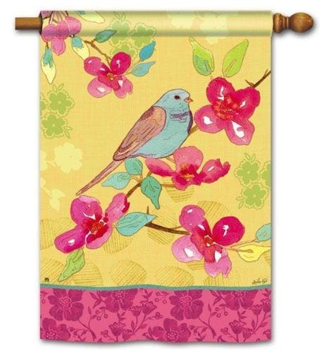 Spring Song House Flag | Bird, Floral, Spring, Yard, House, Flags