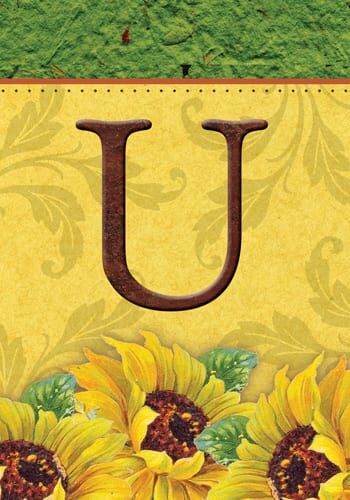 Sunflower Monogram-U Flag | Fall, Personalized, Clearance, Flags