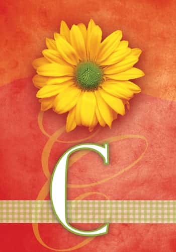 Yellow Daisy Monogram-C Flag | Personalized, Clearance, Flags