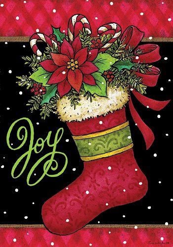 Joy Stocking Flag | Christmas, Decorative, House, Lawn, Flags