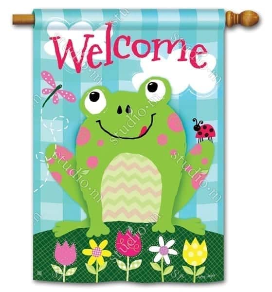 Happy Frog House Flag | Welcome, Spring, Outdoor, House, Flags