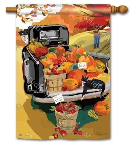 Pumpkin Truck House Flag | Fall, Thanksgiving, Cool, House, Flags