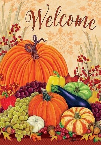 Welcome Pumpkins and Gourds Flag | Welcome, Fall, Cool, Flags