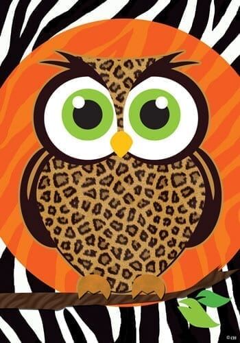 Leopard Owl Flag | Fall, Halloween, Bird, Decorative, Lawn, Flags