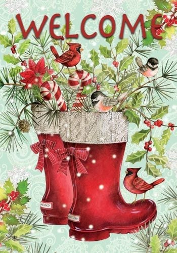 Red Santa Boots Flag | Christmas, Welcome, Decorative, Flags