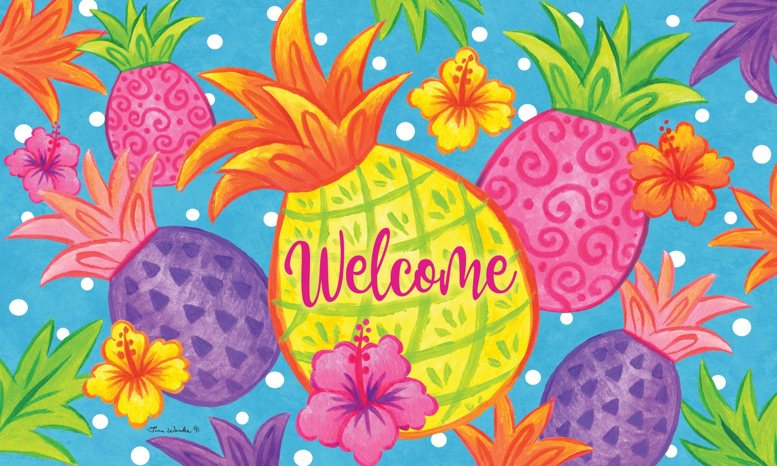 Tropical Pineapple Doormat | Decorative Doormats | MatMates