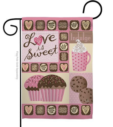 Love Is Sweet Garden Flag | Valentine's Day, Garden, Flags