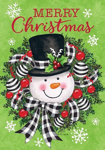 Snowman Wreath Flag | Christmas, Snowman, Decorative, Flags