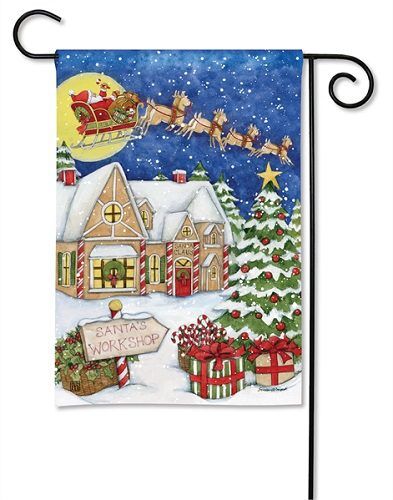 Santa Workshop Garden Flag | Christmas, Yard, Garden, Flags