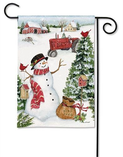 Snowman on the Farm Garden Flag | Christmas, Snowman, Flags