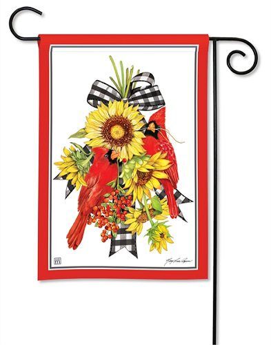 Sunflower Visit Garden Flag | Fall, Bird, Floral, Yard, Garden, Flags