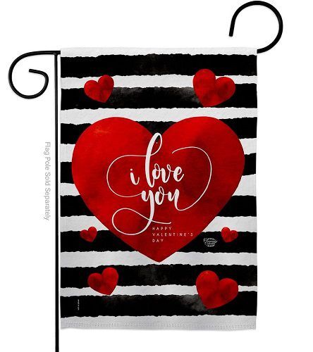 Love You Day Garden Flag | Valentine, Two Sided, Garden, Flags